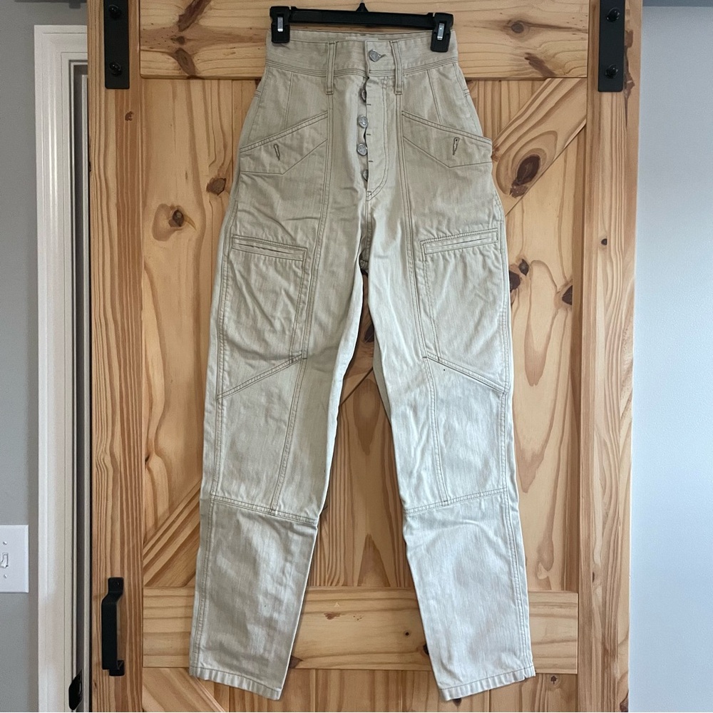 Isabel Marant Cream High-Waisted Pants